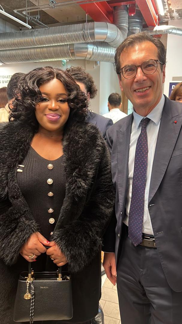 Darling Frimpong with the French Minister of Trade